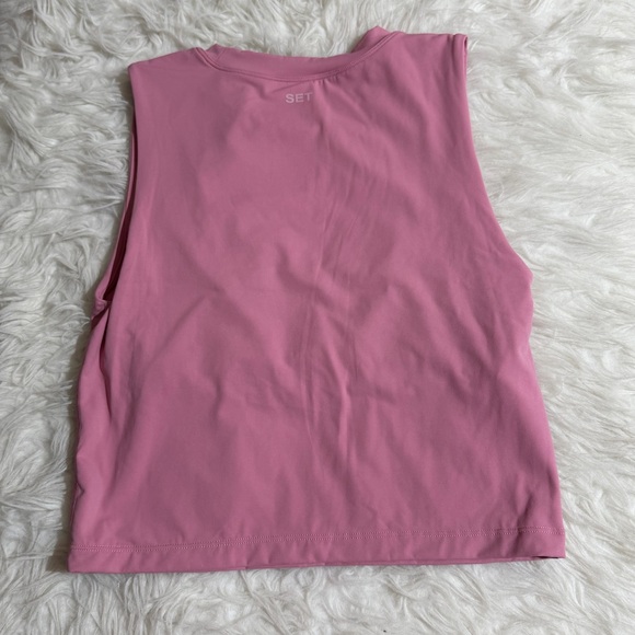 NEW Set Active Large L Glossy Pink Sports Bra Top Tank Workout Yoga Pilates - Picture 6 of 6